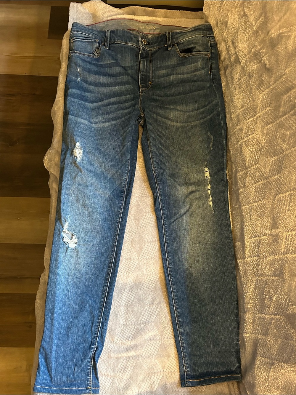SKINN Skinny Distressed Blue Denim Jeans